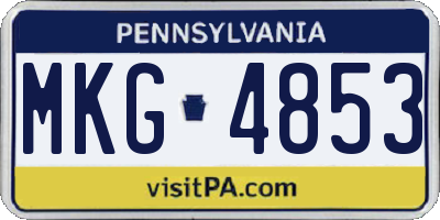 PA license plate MKG4853