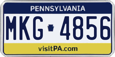 PA license plate MKG4856