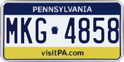 PA license plate MKG4858