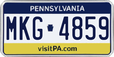 PA license plate MKG4859