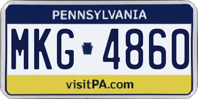 PA license plate MKG4860