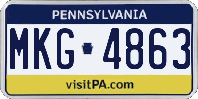 PA license plate MKG4863