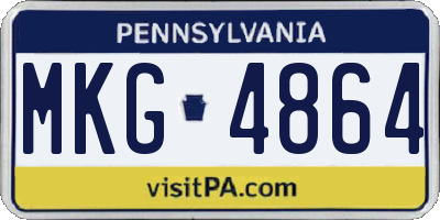 PA license plate MKG4864