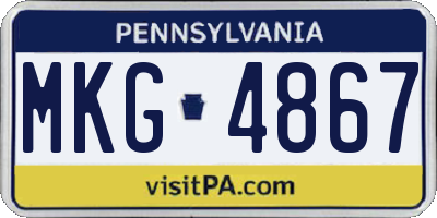 PA license plate MKG4867