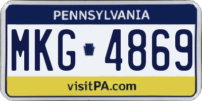 PA license plate MKG4869