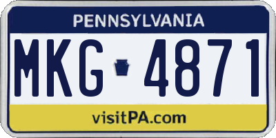 PA license plate MKG4871
