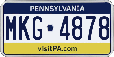 PA license plate MKG4878