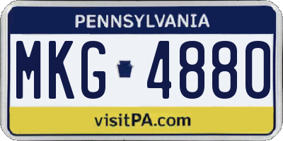 PA license plate MKG4880