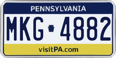 PA license plate MKG4882