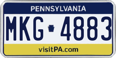 PA license plate MKG4883