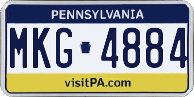 PA license plate MKG4884