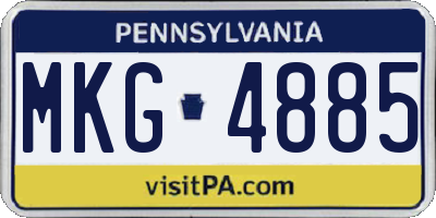 PA license plate MKG4885