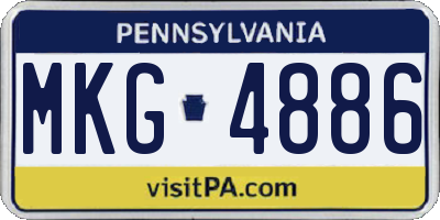 PA license plate MKG4886