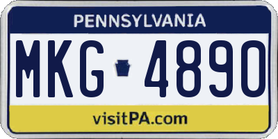 PA license plate MKG4890