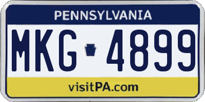 PA license plate MKG4899
