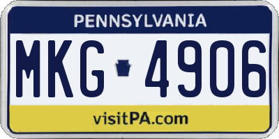PA license plate MKG4906