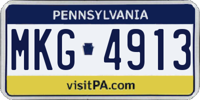 PA license plate MKG4913