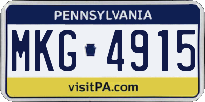 PA license plate MKG4915