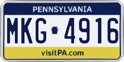 PA license plate MKG4916
