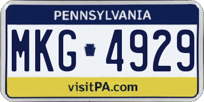 PA license plate MKG4929