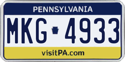 PA license plate MKG4933