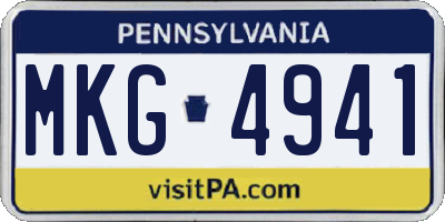 PA license plate MKG4941