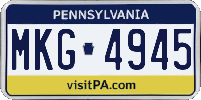 PA license plate MKG4945