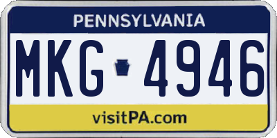 PA license plate MKG4946