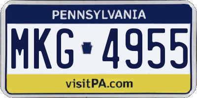 PA license plate MKG4955