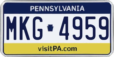 PA license plate MKG4959