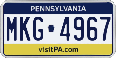 PA license plate MKG4967