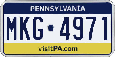 PA license plate MKG4971