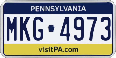 PA license plate MKG4973