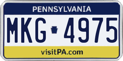 PA license plate MKG4975
