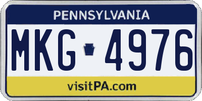 PA license plate MKG4976