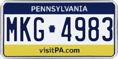 PA license plate MKG4983