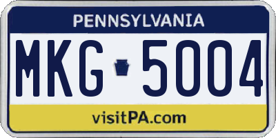 PA license plate MKG5004