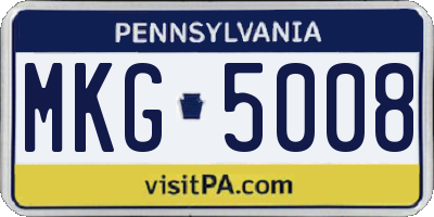 PA license plate MKG5008