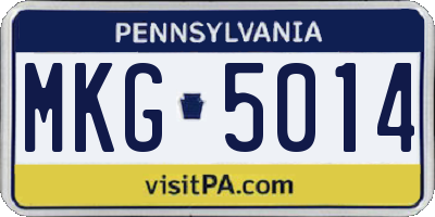 PA license plate MKG5014