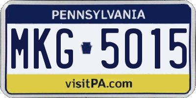 PA license plate MKG5015