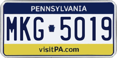PA license plate MKG5019