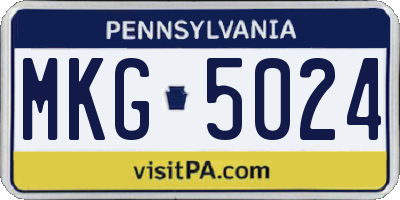 PA license plate MKG5024
