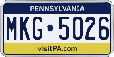 PA license plate MKG5026