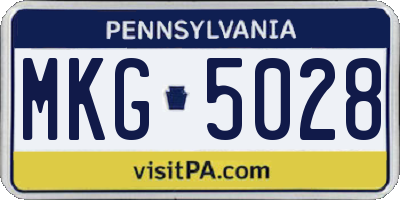 PA license plate MKG5028
