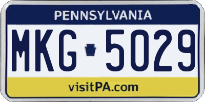 PA license plate MKG5029