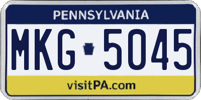 PA license plate MKG5045