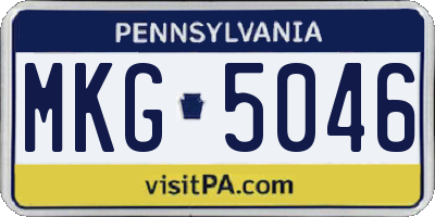 PA license plate MKG5046