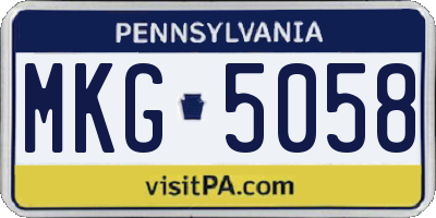 PA license plate MKG5058