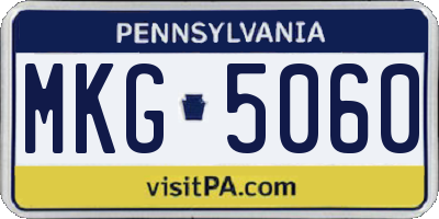 PA license plate MKG5060