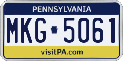 PA license plate MKG5061